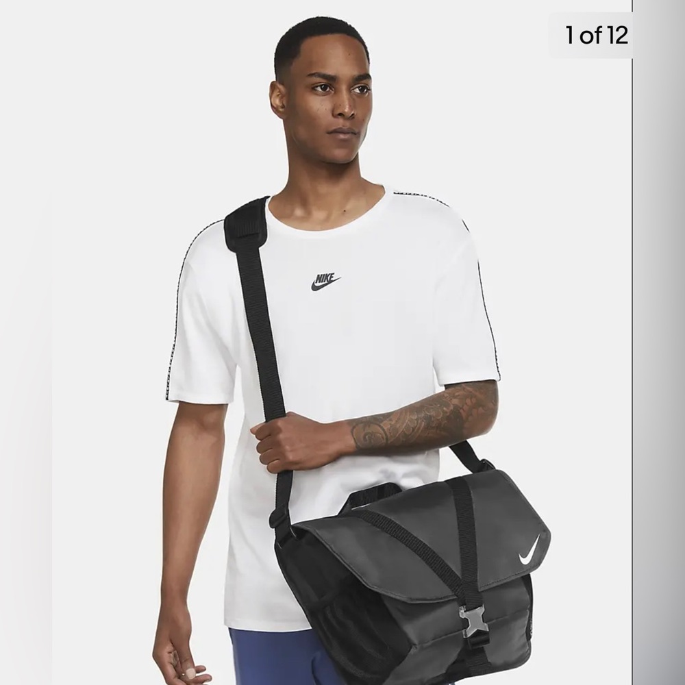 ‼️NWT‼️ Nike NSW Essentials Messenger Bag Black/Iron Grey-White New Men's OS